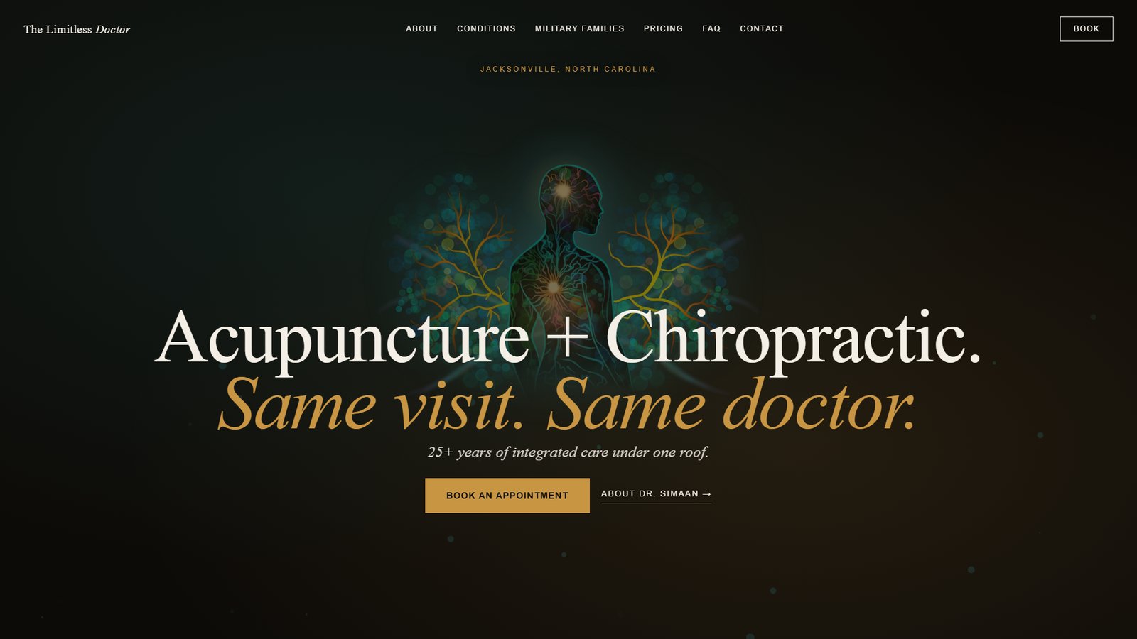 The Limitless Doctor homepage on desktop